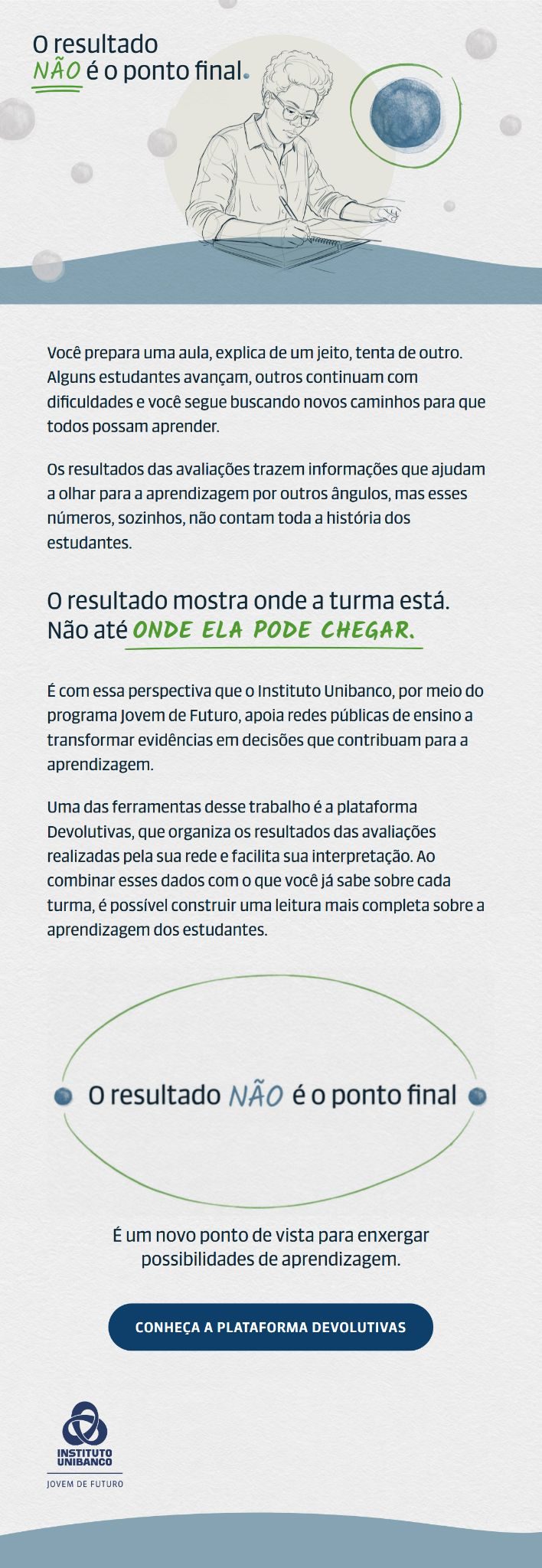 E-mail para professores, opção 1: ilustração de professor no topo.